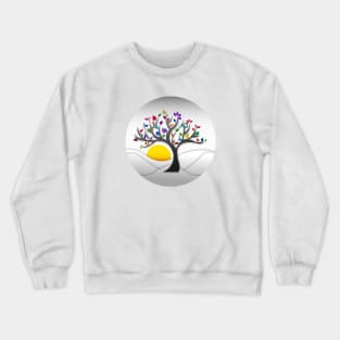 Modern and Colorful Tree Art Structure Crewneck Sweatshirt